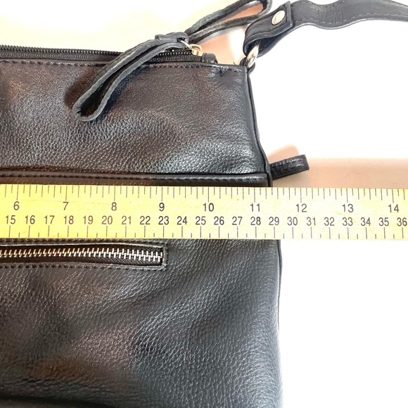 Great American Leather Works Black Leather Crossbody Bag Travel Vacation - Picture 10 of 12